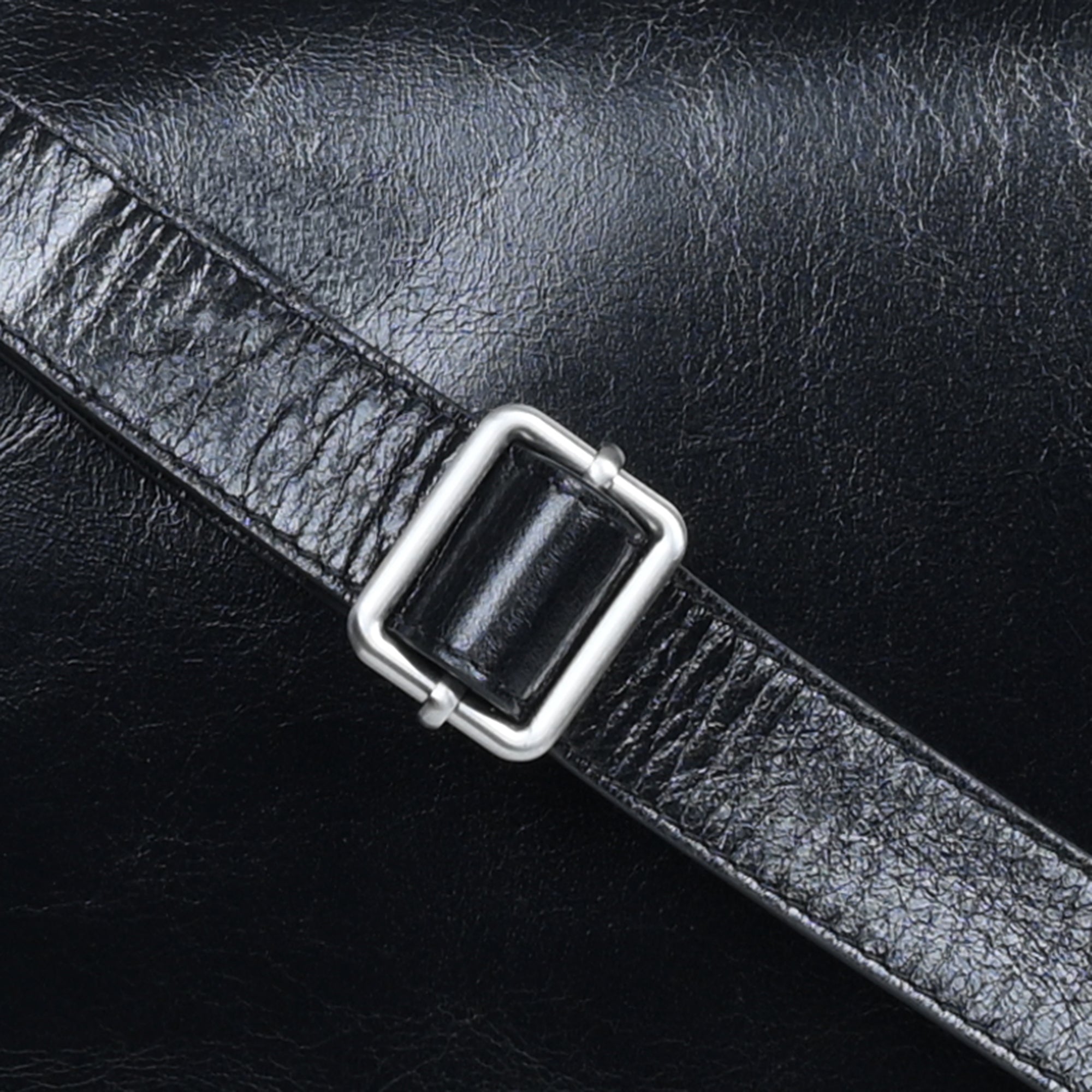 Sergio Leather Messenger Bag#Color_Black