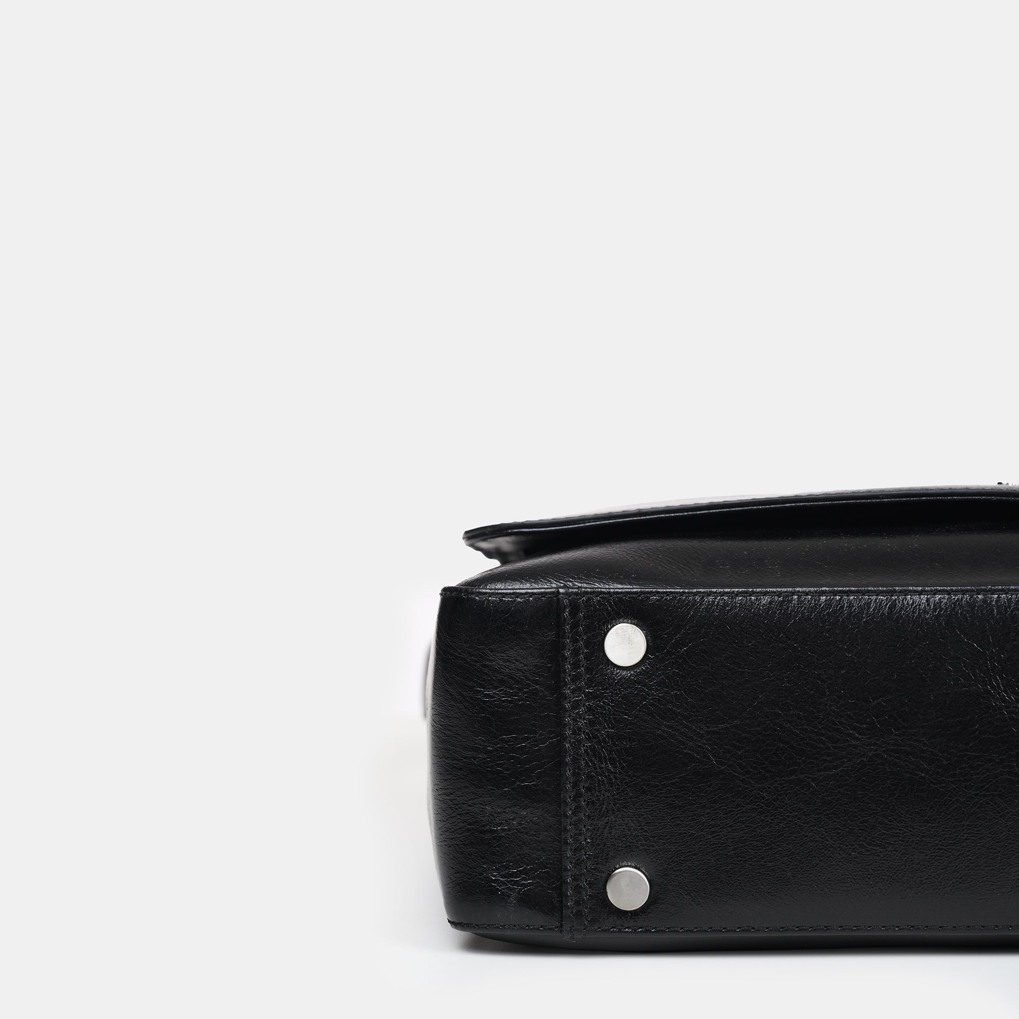 Sergio Leather Messenger Bag#Color_Black