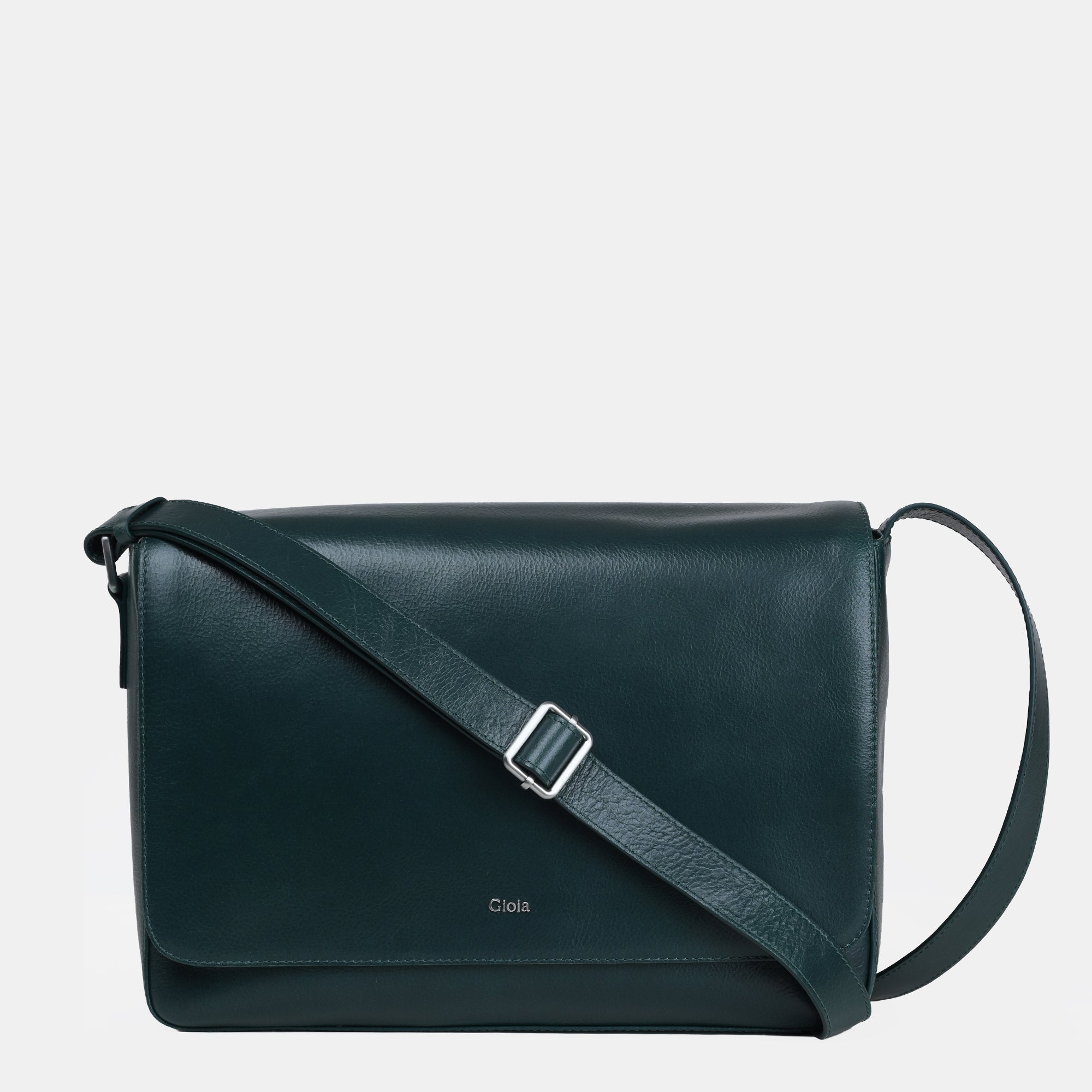 Sergio Leather Messenger Bag#Color_Green