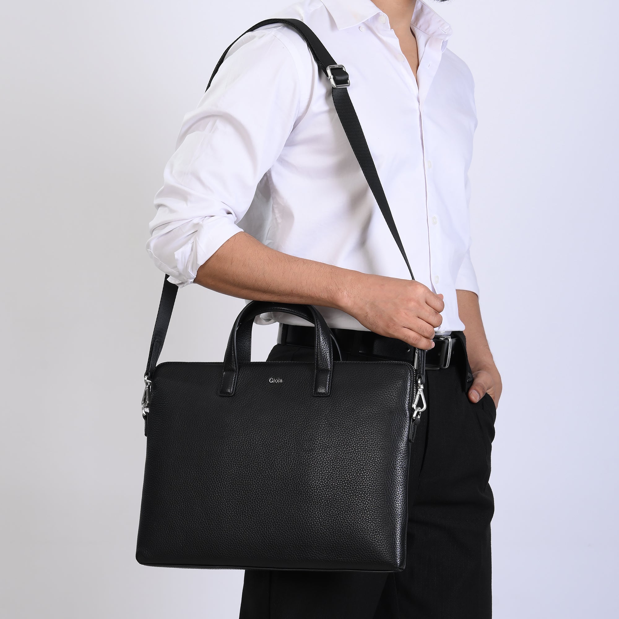 Mario Leather Laptop Sling Bag 17 inch