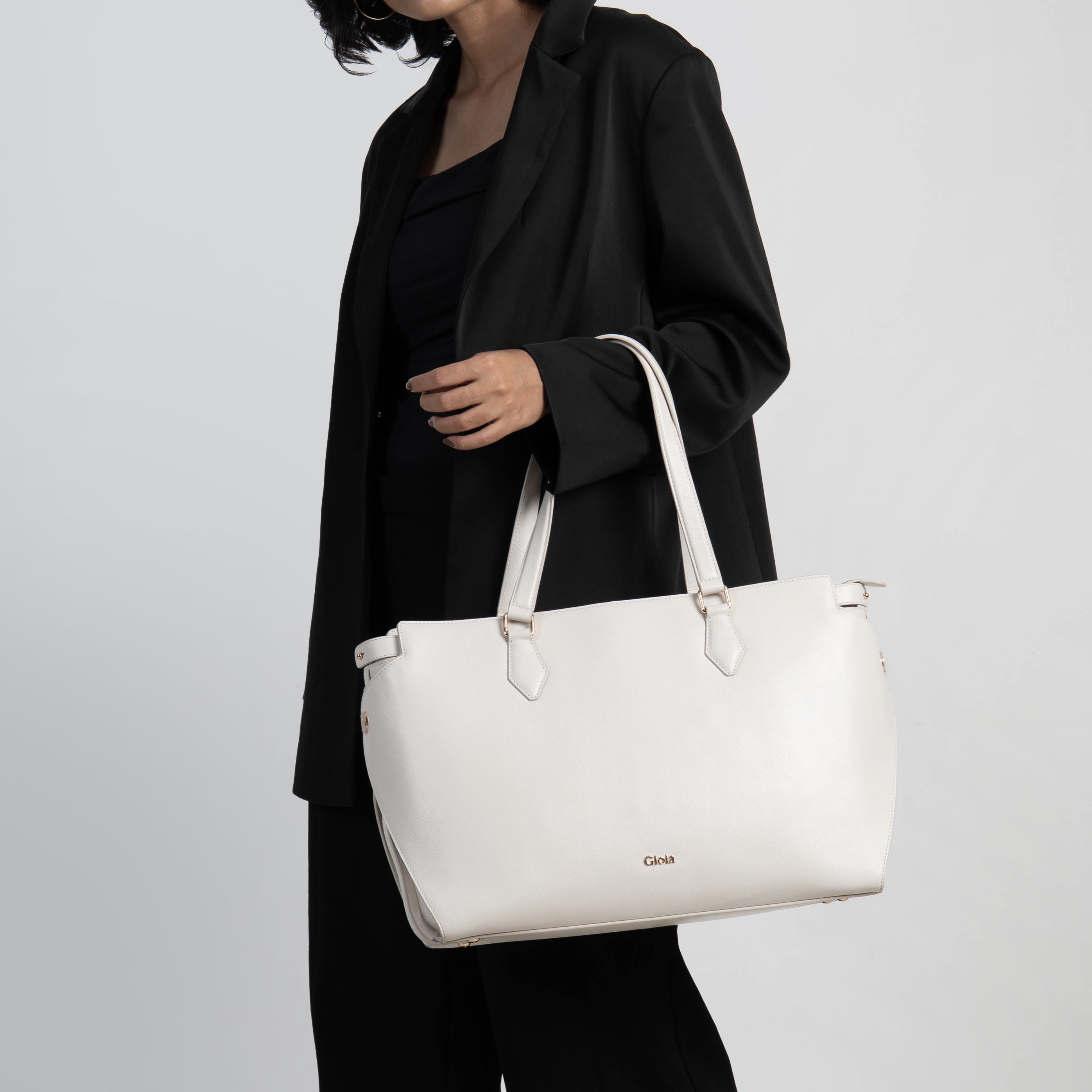 Valeria Grande Tote#Color_White