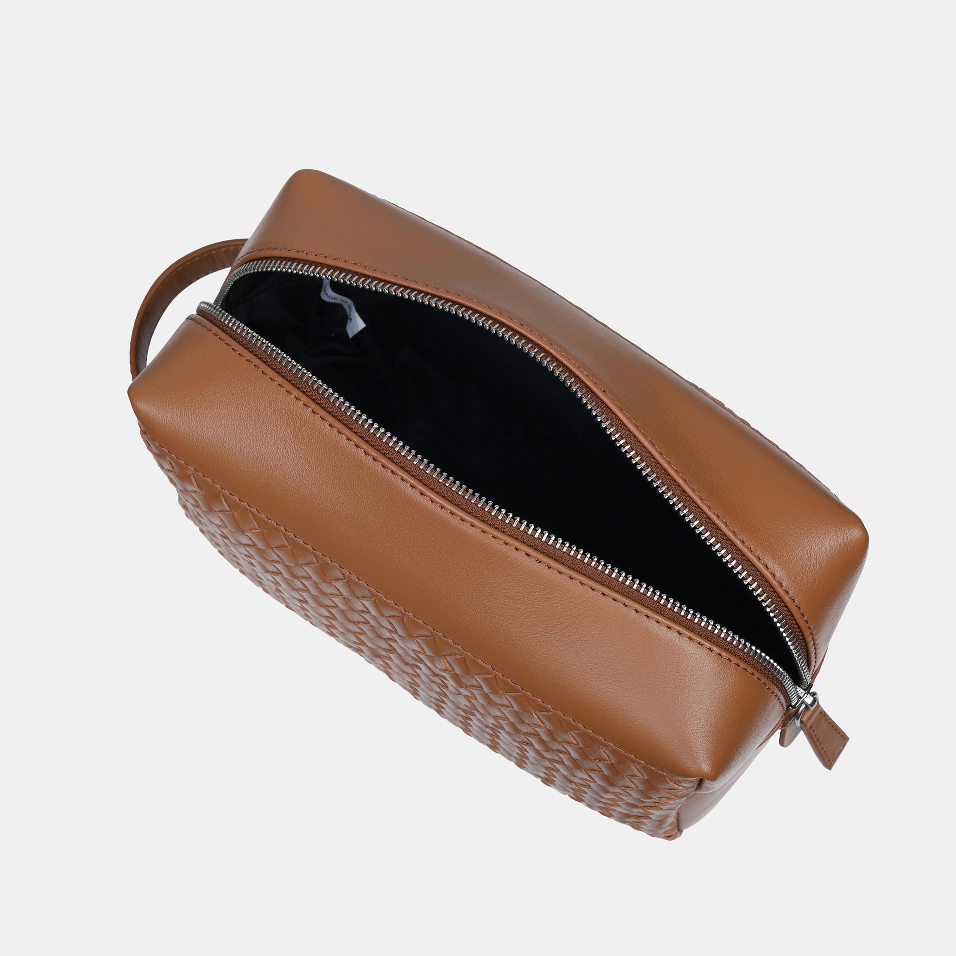 Enzo Woven Wash Bag#Color_Tan