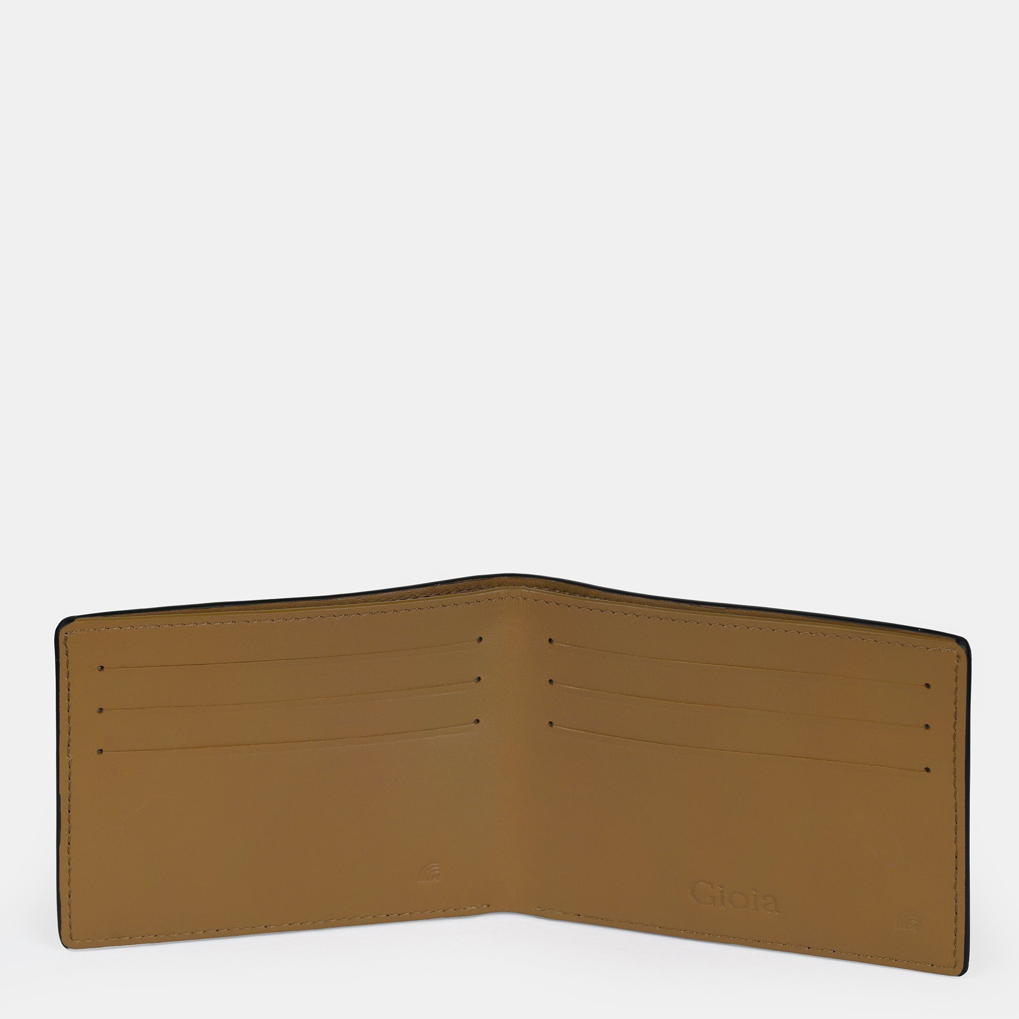 Multi-Color Mini Bifold  Wallet 6cc#Color_Black-tan