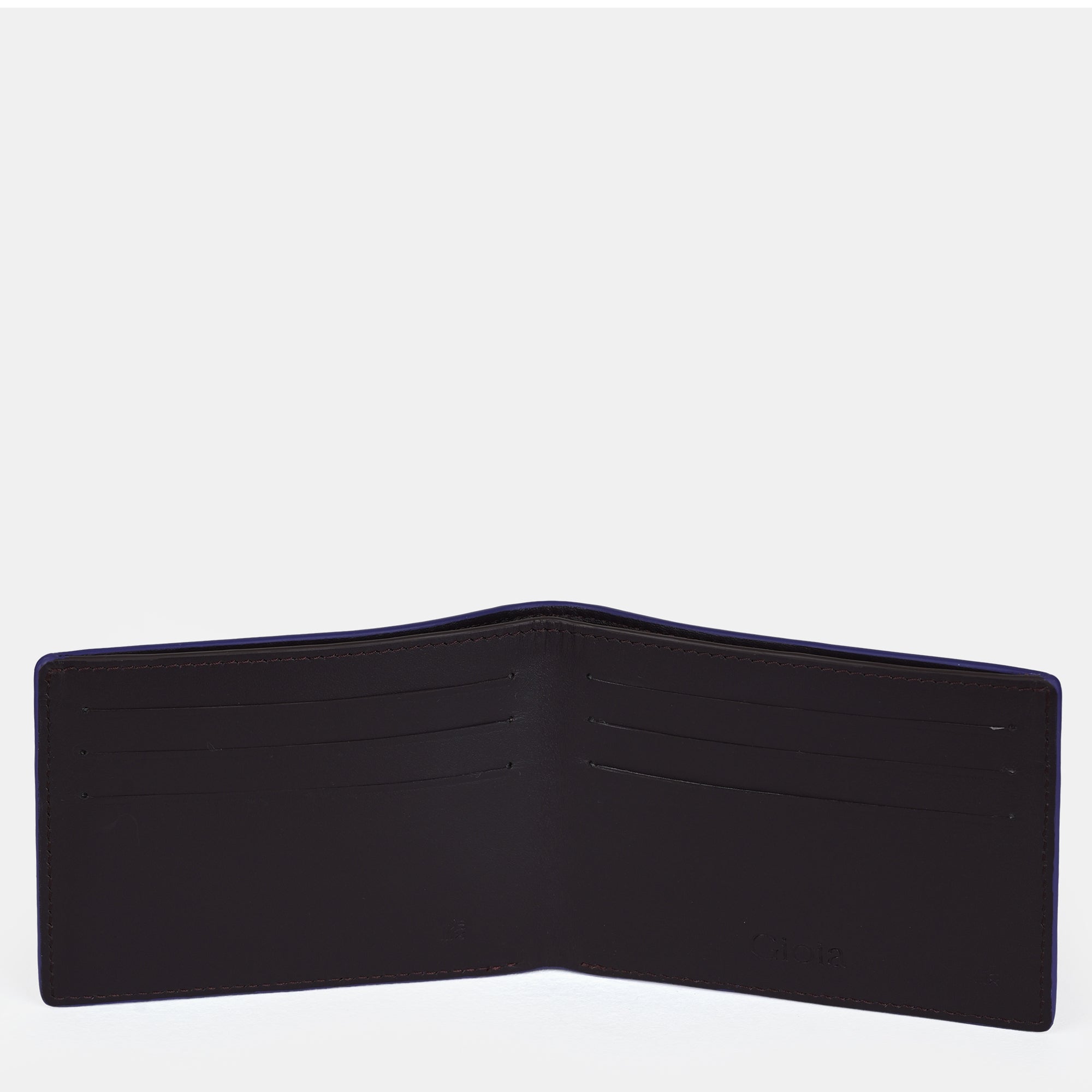 Multi-Color Mini Bifold  Wallet 6cc#Color_Blue-brown
