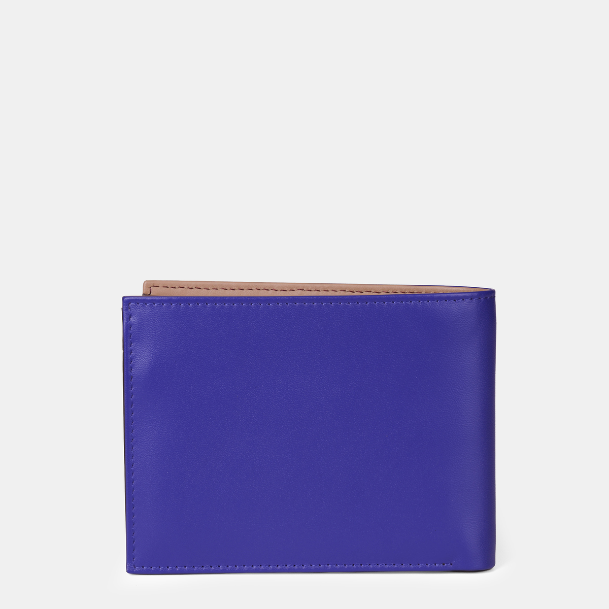 Multi-Color Bifold Wallet  with Coin Case 3cc#Color_Blue-Brown-Peach