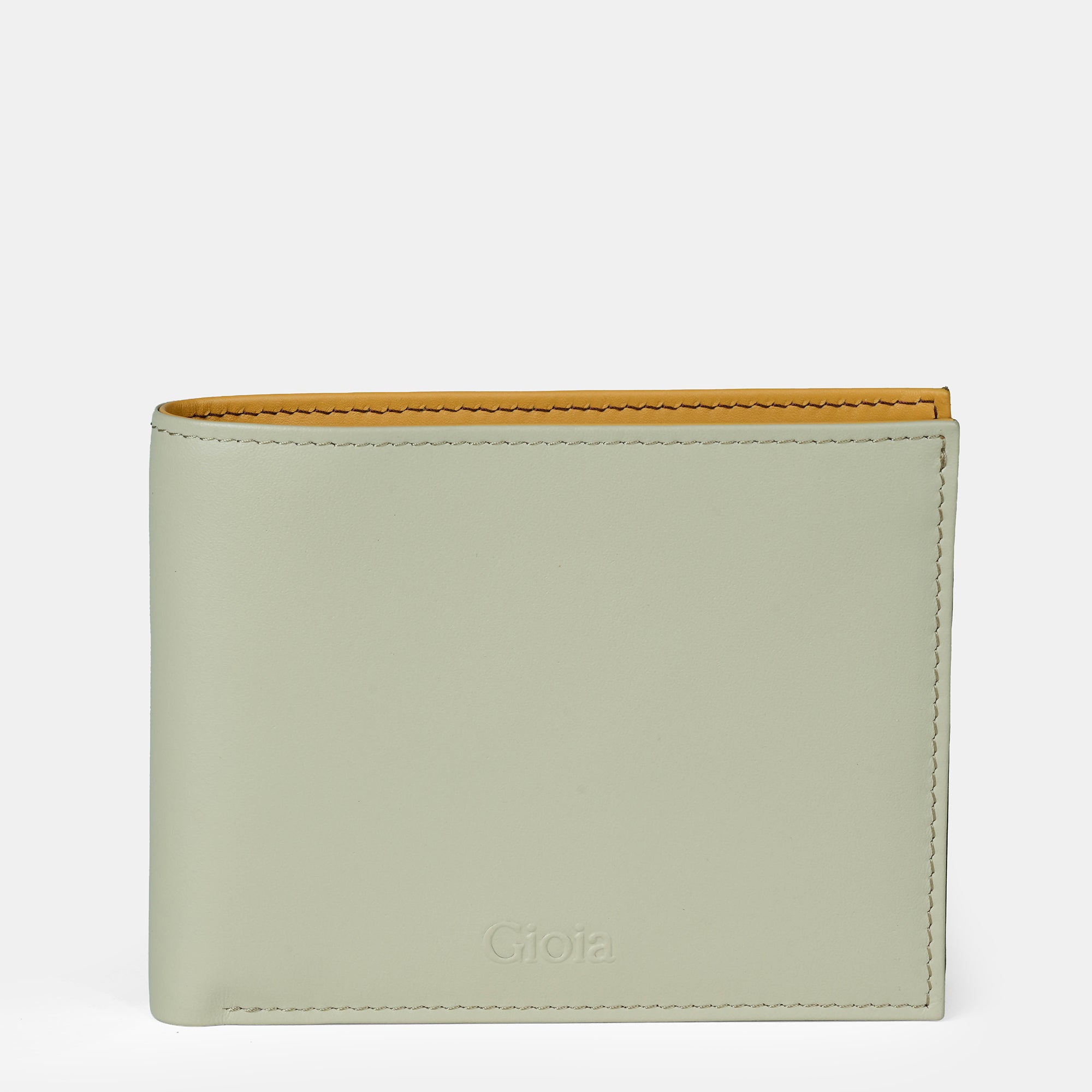 Multi-Color Bifold Wallet  with Coin Case 3cc#Color_Cream-Brown-Yellow