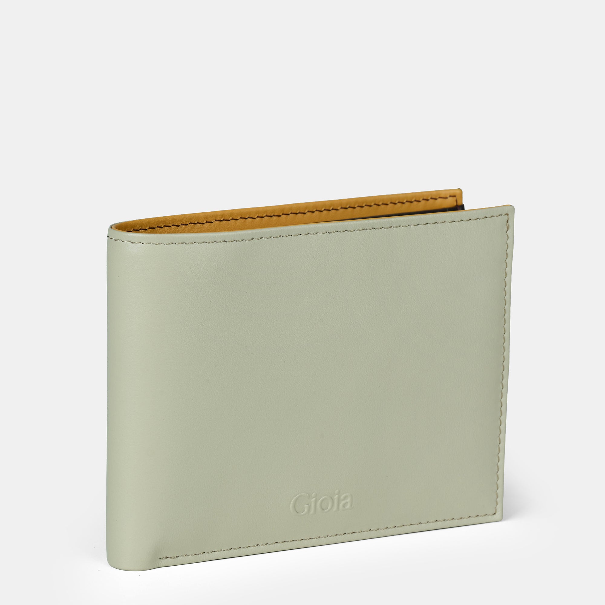 Multi-Color Bifold Wallet  with Coin Case 3cc#Color_Cream-Brown-Yellow