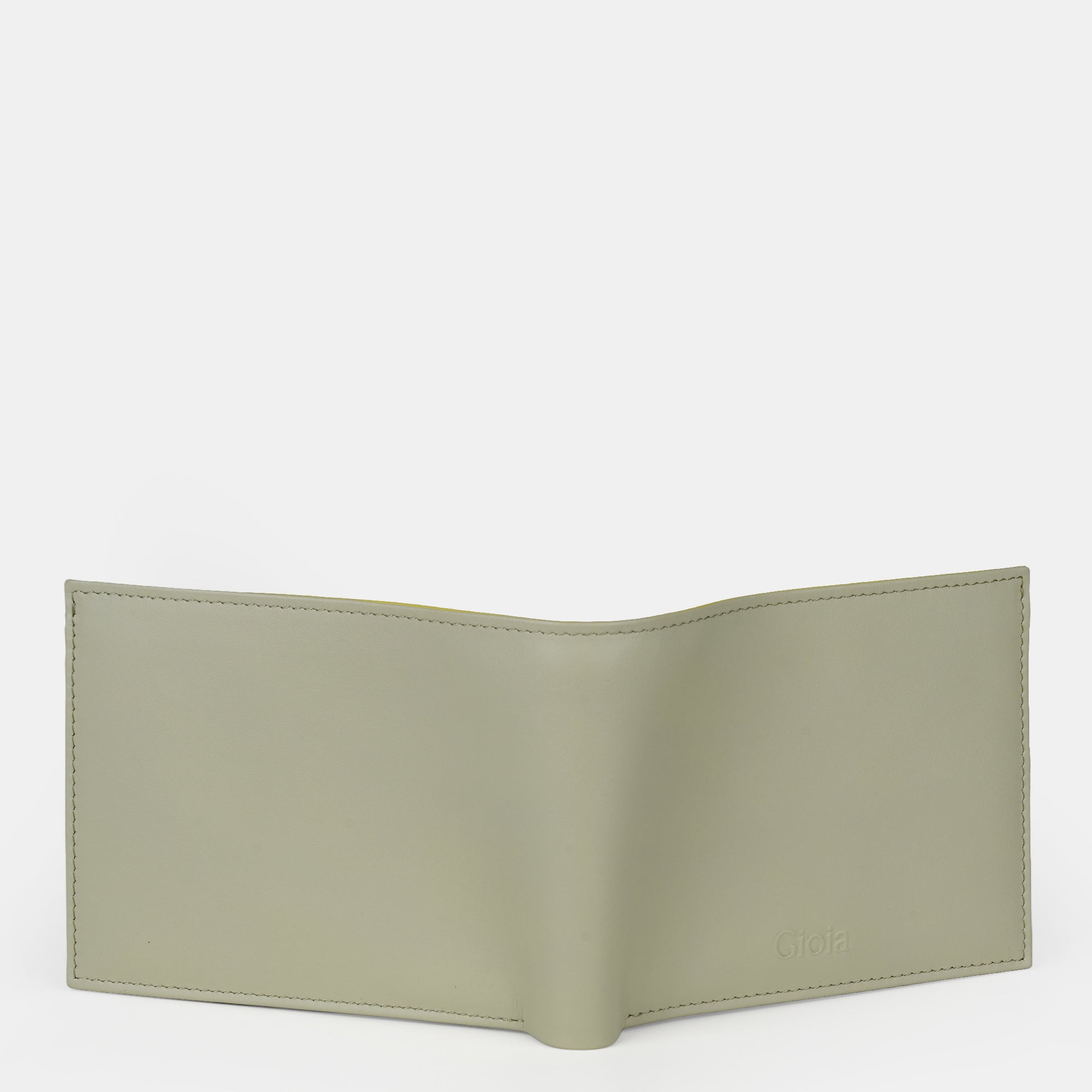 Multi-Color Bifold Wallet  with Coin Case 3cc#Color_Cream-Brown-Yellow