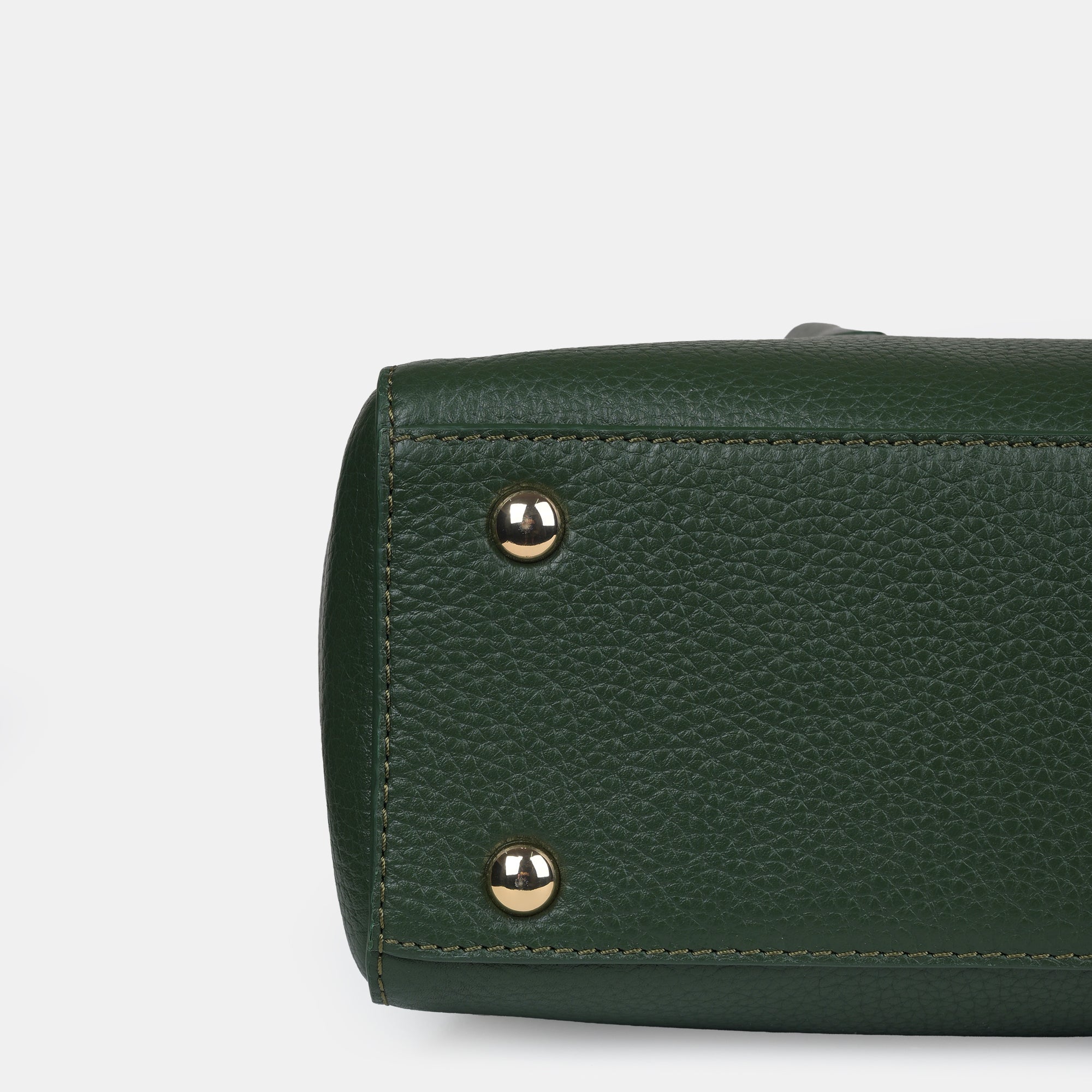 Anna Medium Leather Flapover Tote#Color_Green