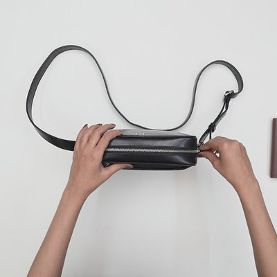 Sergio Leather  Crossbody Bag#Color_Black