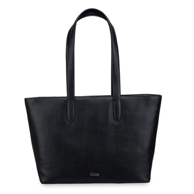 Grace top zip leather tote