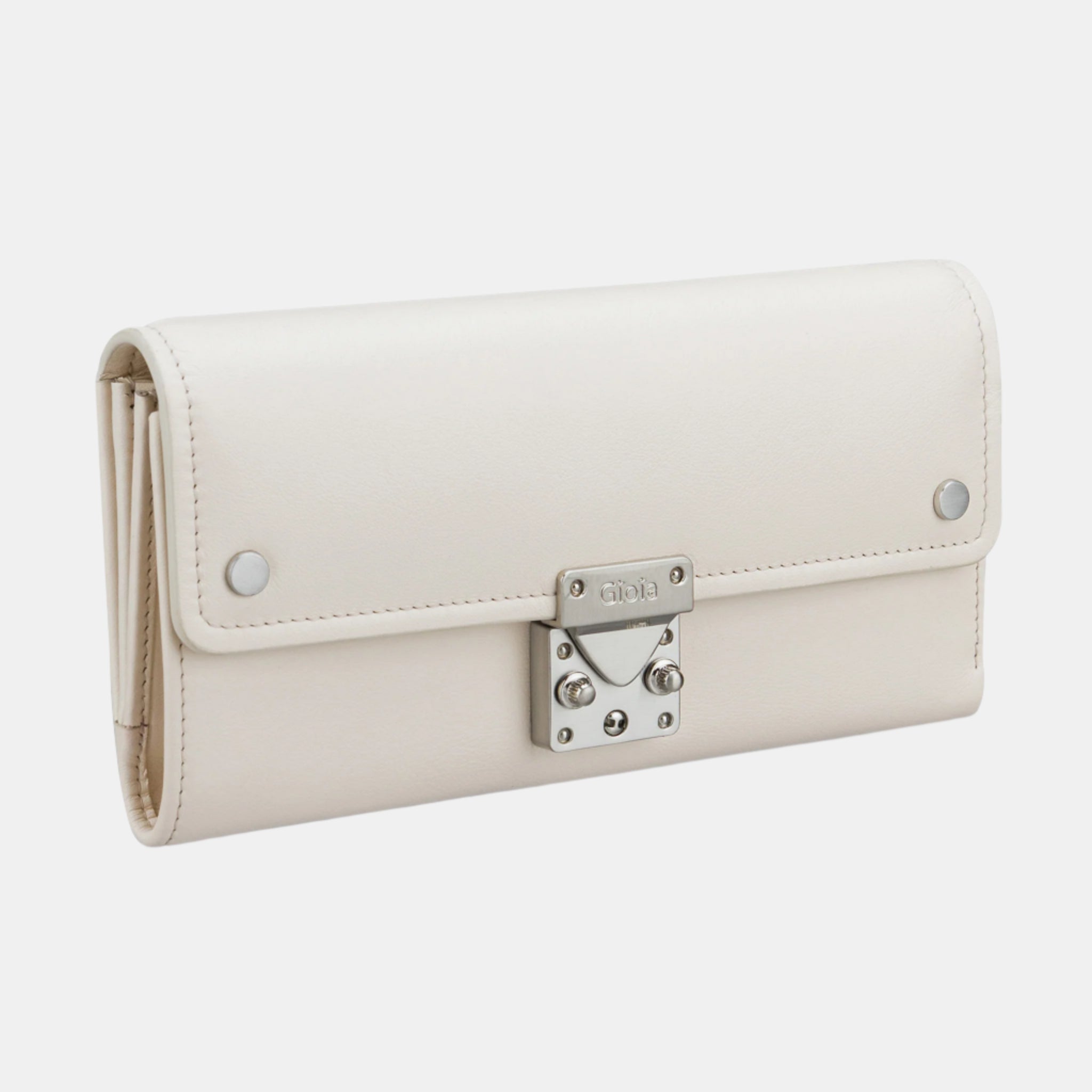 Felicita Clutch With Lock#Color_Cream