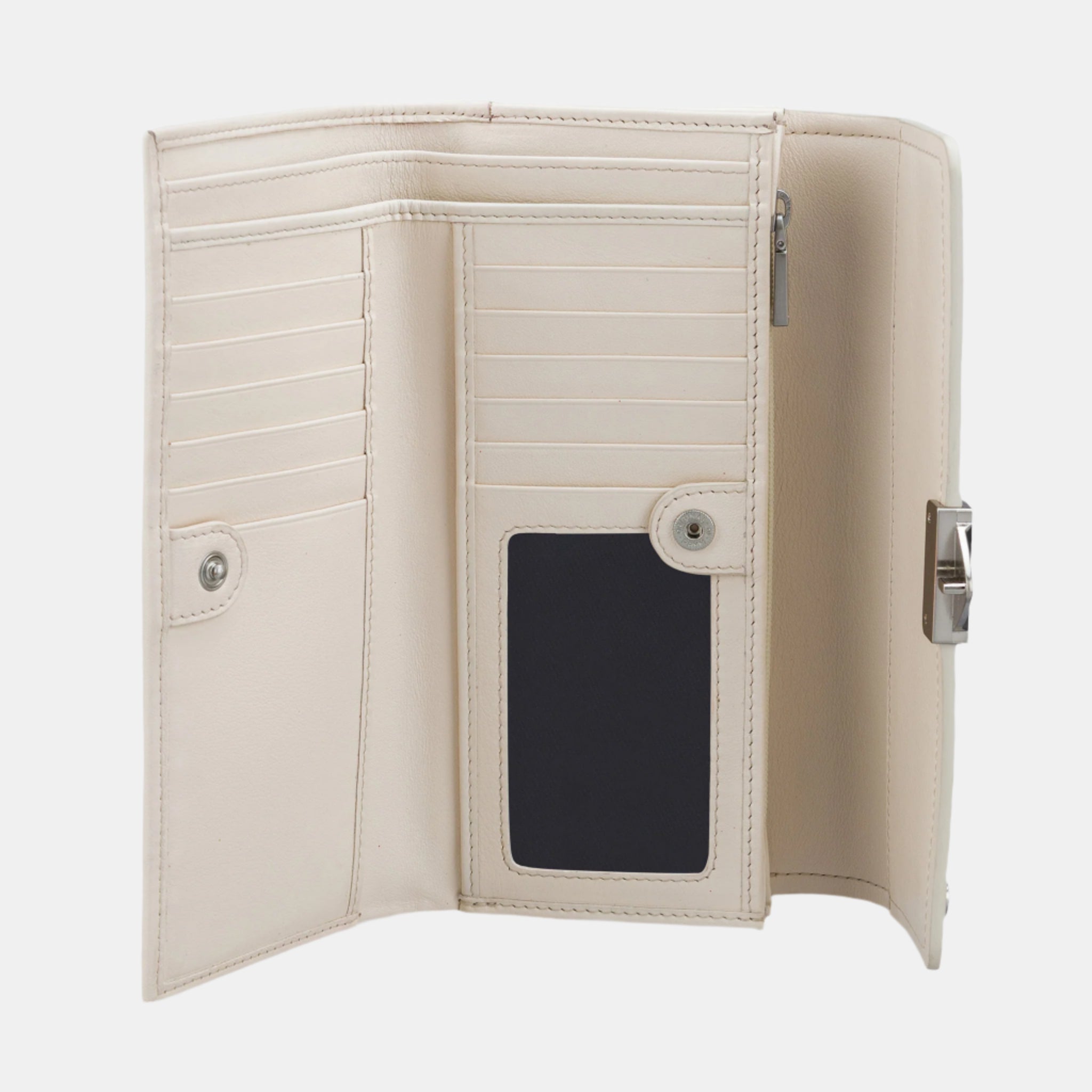 Felicita Clutch With Lock#Color_Cream