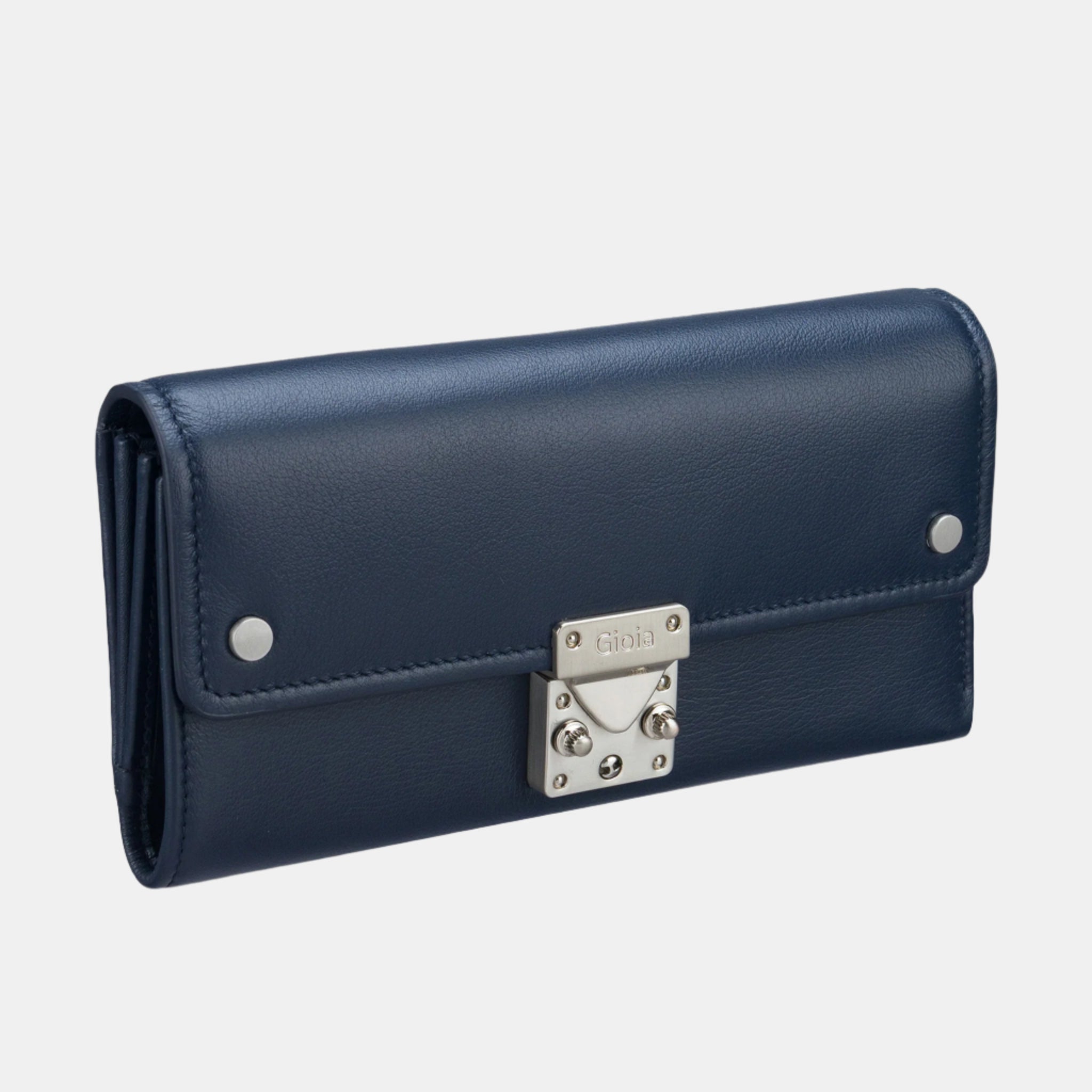 Felicita Clutch With Lock#Color_Navy