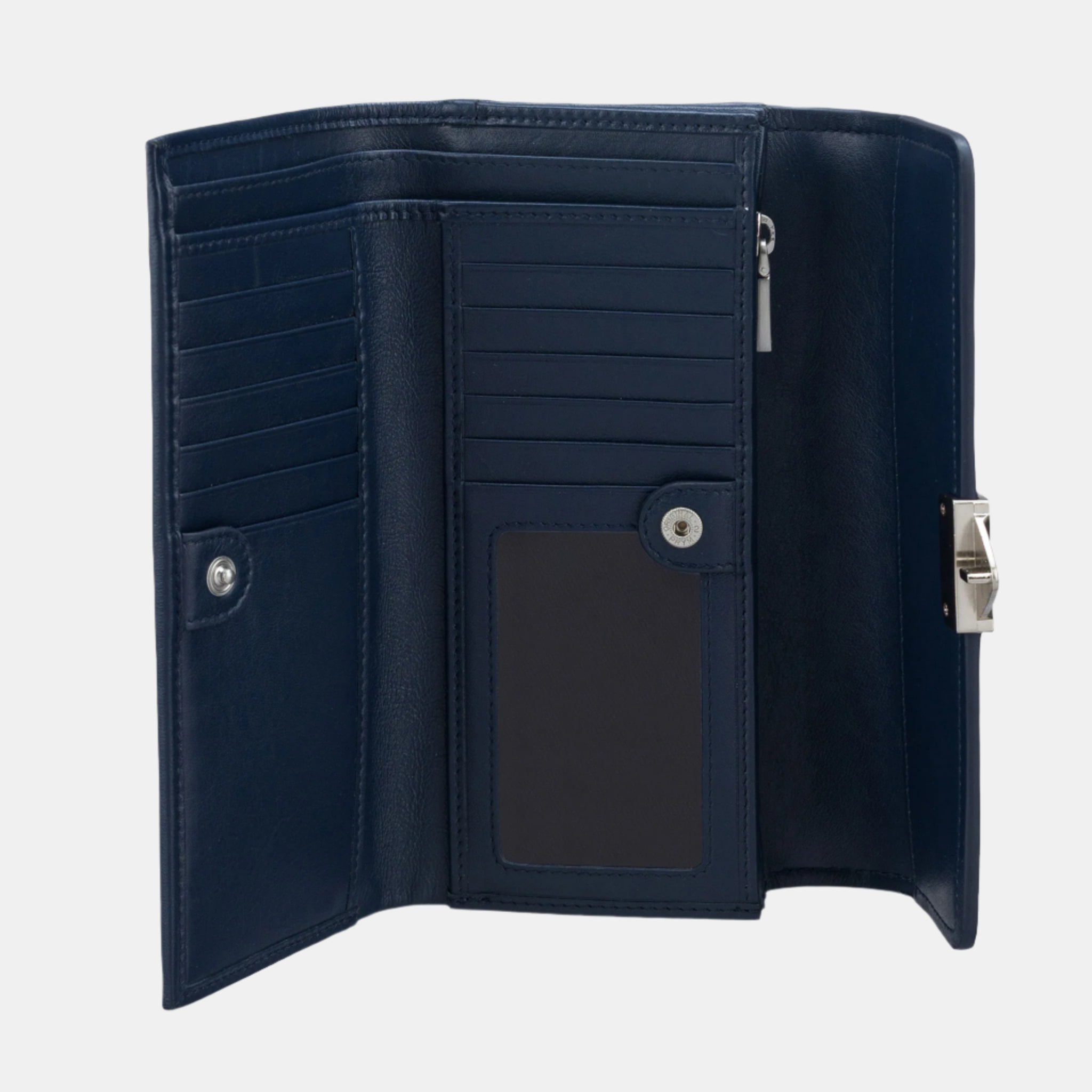 Felicita Clutch With Lock#Color_Navy