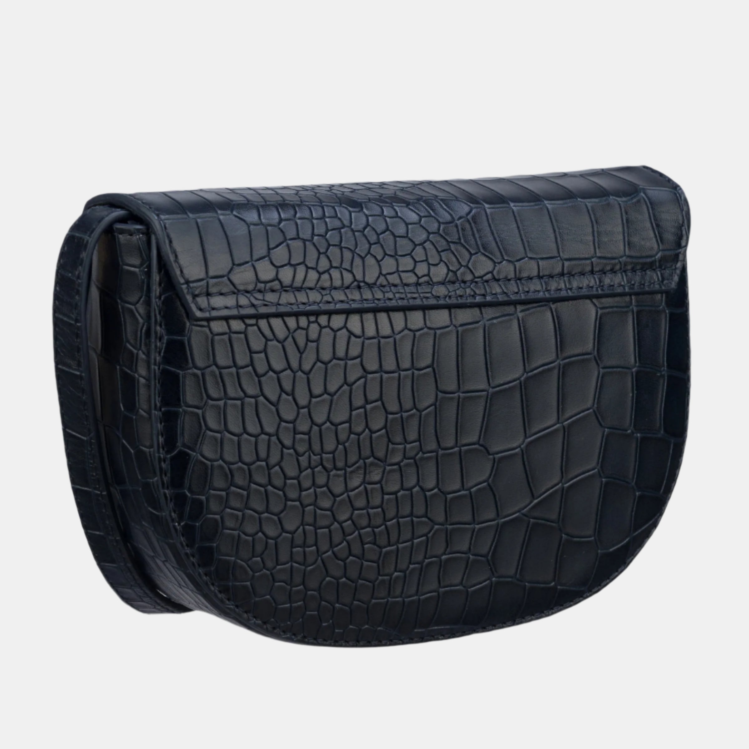 Ela Small Navy Croc Bag