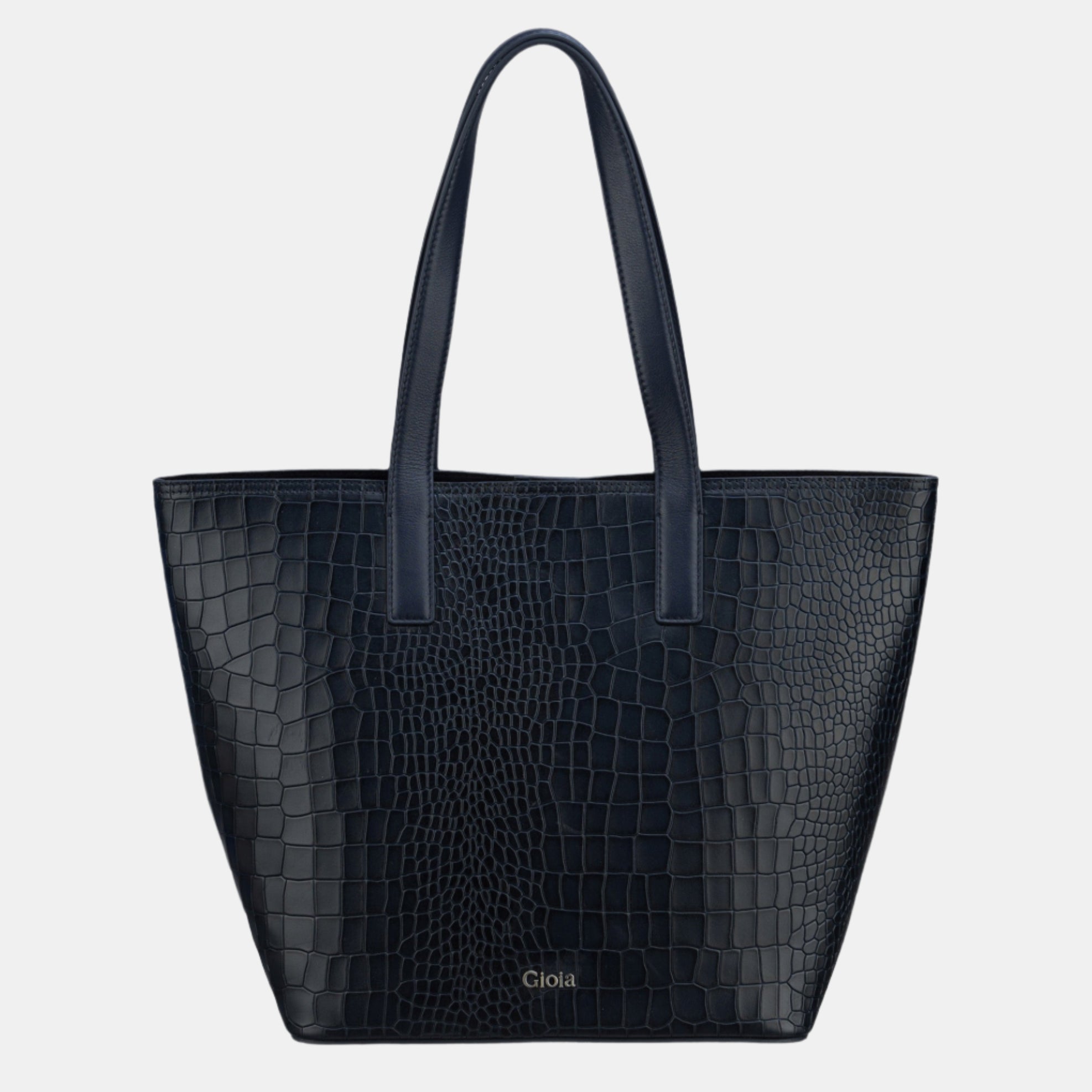 Renata Large Croc Classic Tote#Color_Navy