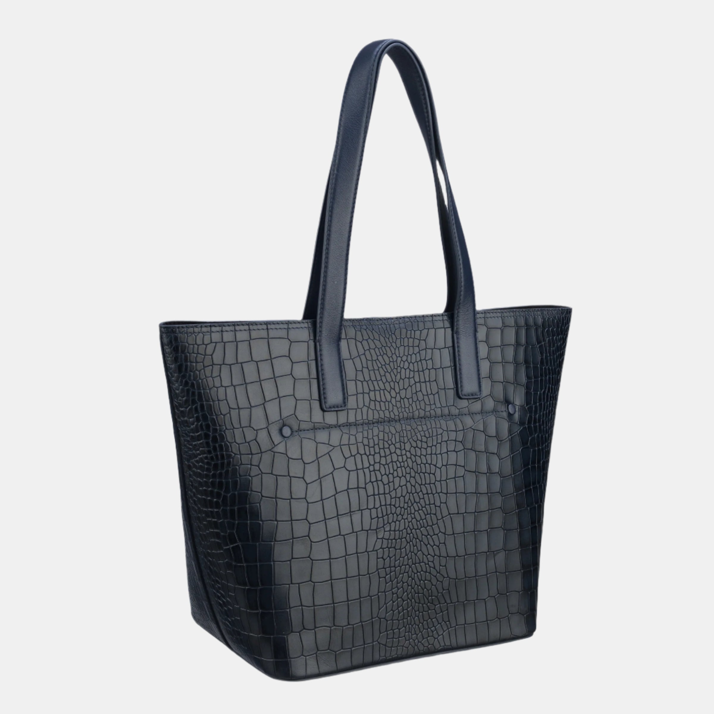 Renata Large Croc Classic Tote#Color_Navy