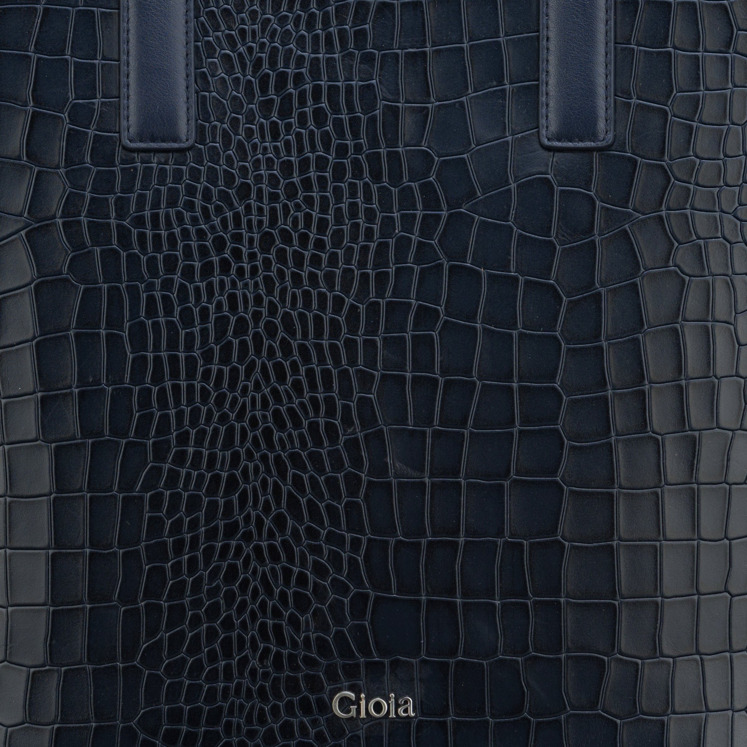 Renata Large Croc Classic Tote#Color_Navy