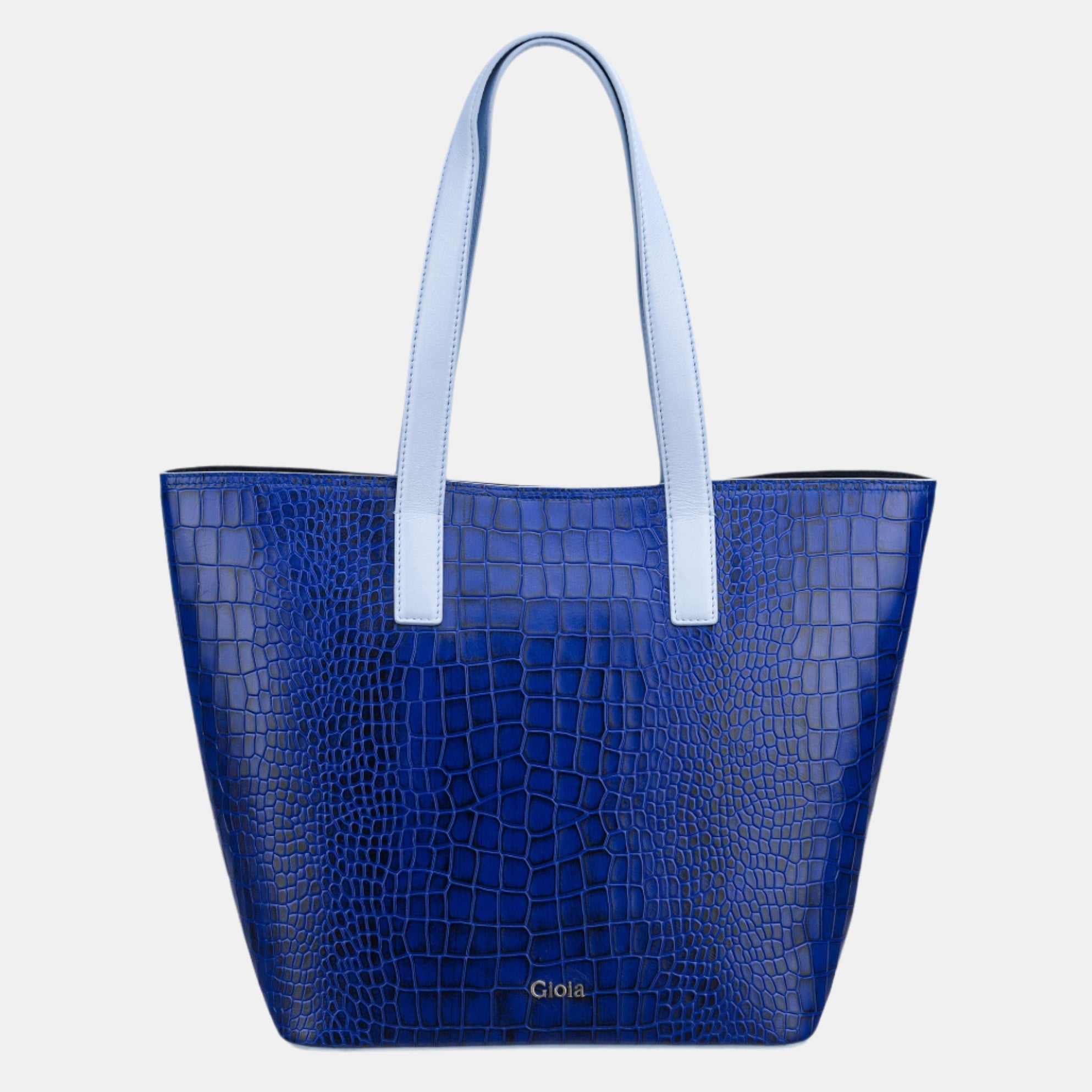 Renata Large Croc Classic Tote#Color_Blue