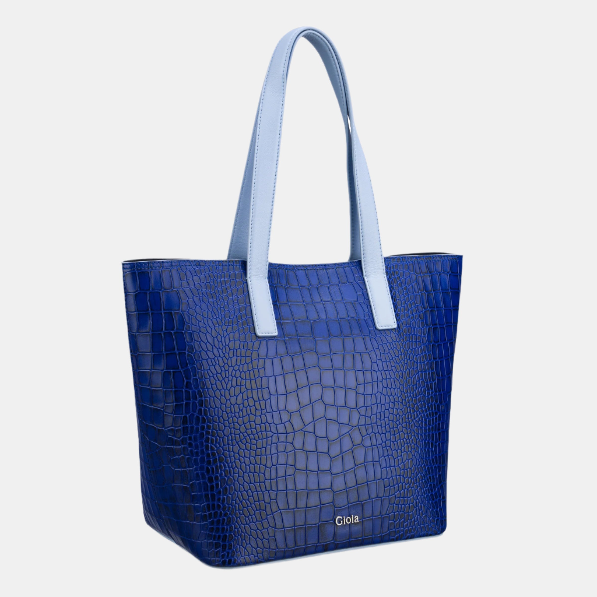 Renata Large Croc Classic Tote#Color_Blue