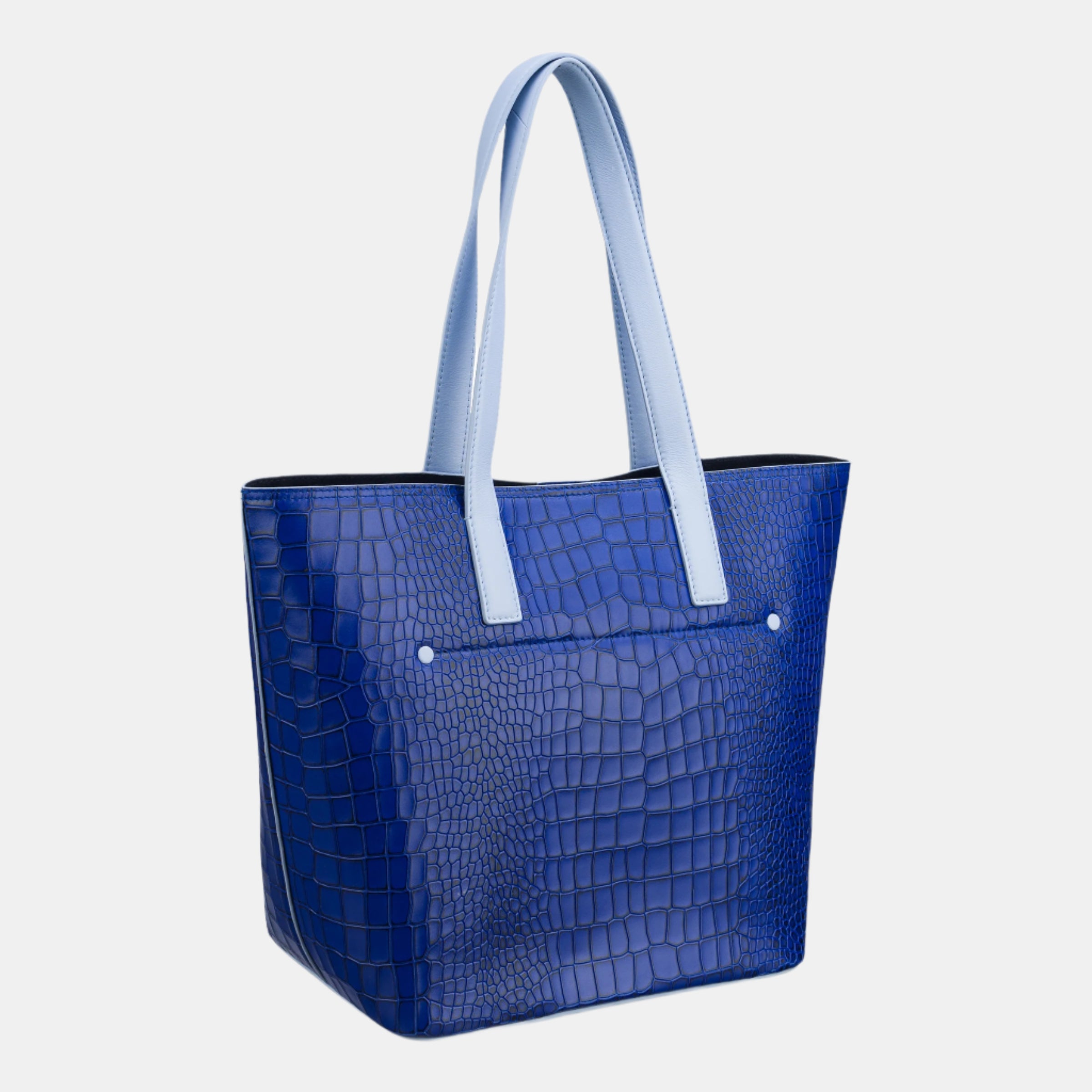 Renata Large Croc Classic Tote#Color_Blue